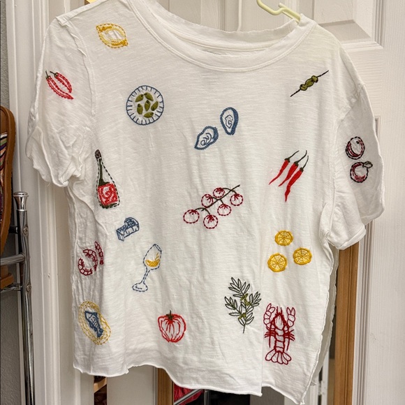 Anthropologie Tops - Anthropologie Maeve Embroidered T-Shirt